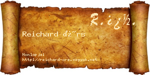 Reichard Örs névjegykártya